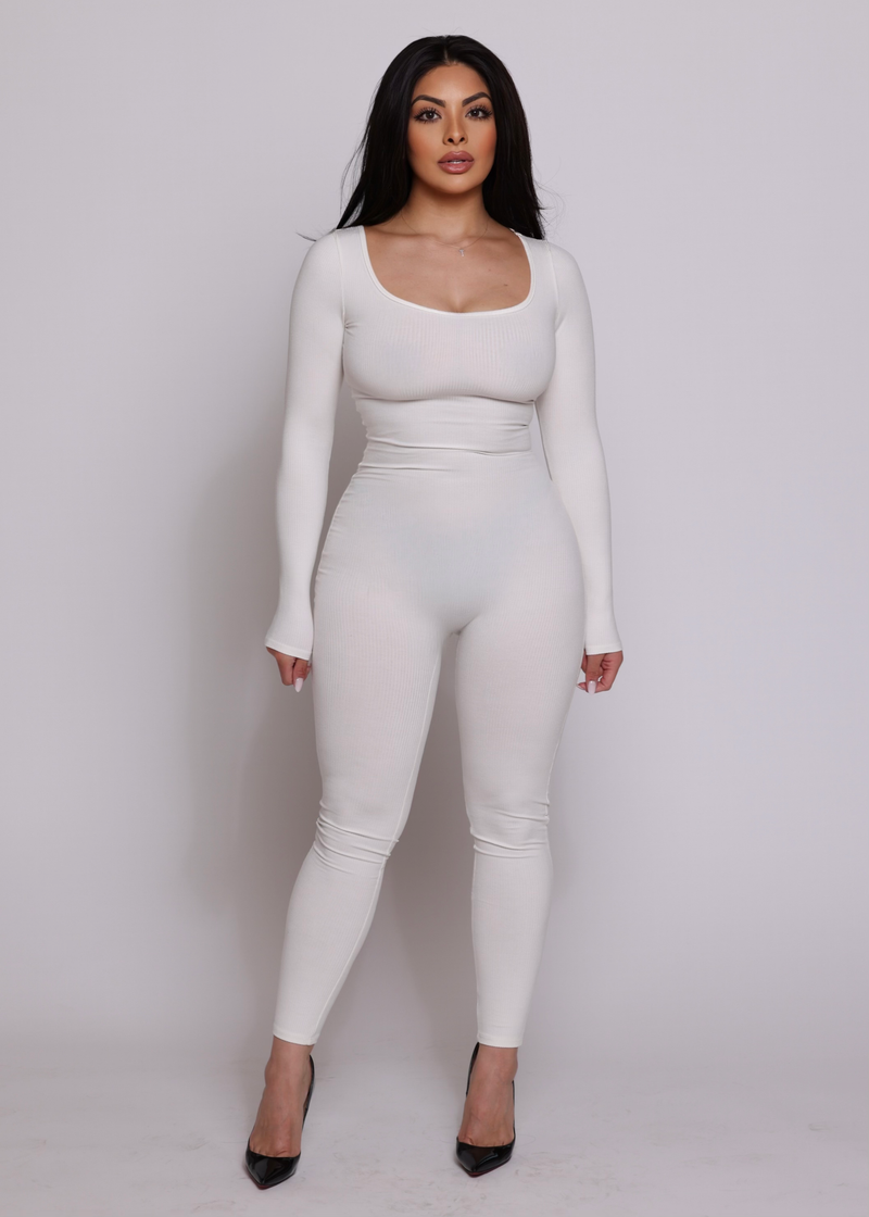 HARLOW OFF WHITE LONG SLEEVE JUMPSUIT